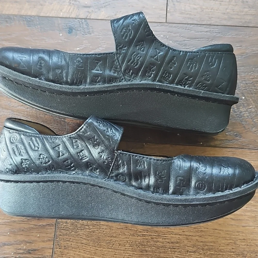 Alegria Black Leather Mary Jane Shoes